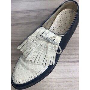 Footjoy Vintage Leather Black/White Golf Shoes Womens Size 6 AA 56989D - 9065-4